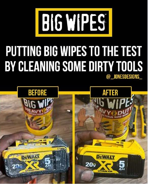 Big Wipes 6002-0046, Heavy Duty Industrial Textured Scrubbing Wipe 80/pack