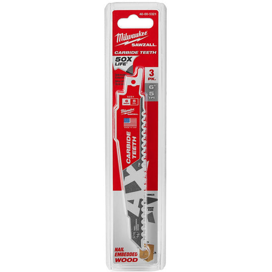 Milwaukee 48-00-5321, THE AX with Carbide Teeth 5T 6L (3/pkg)