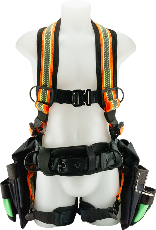 Primeline 23-046, JUGGERNAUT TRU-VIS UTILITY HARNESS WITH BAGS - SMALL