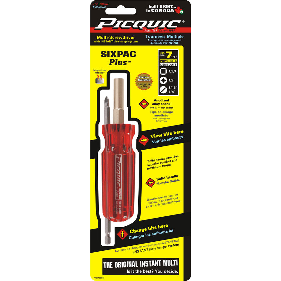 Picquic 88003, Sixpac Plus the original Multi-Bit Screwdriver