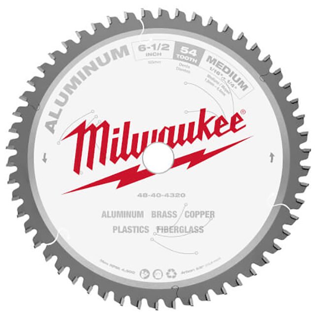 Milwaukee 48-40-4320, 6-1/2" 54T ALUMINUM Circular Saw Blade, 5/8"