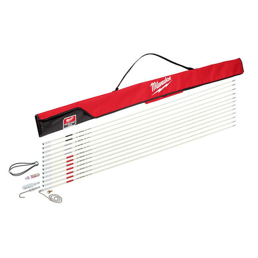 Milwaukee 48-22-4156, 60 ft. Fiberglass Fish Stick Low/Mid/High Flex Combo Kit with Accessories