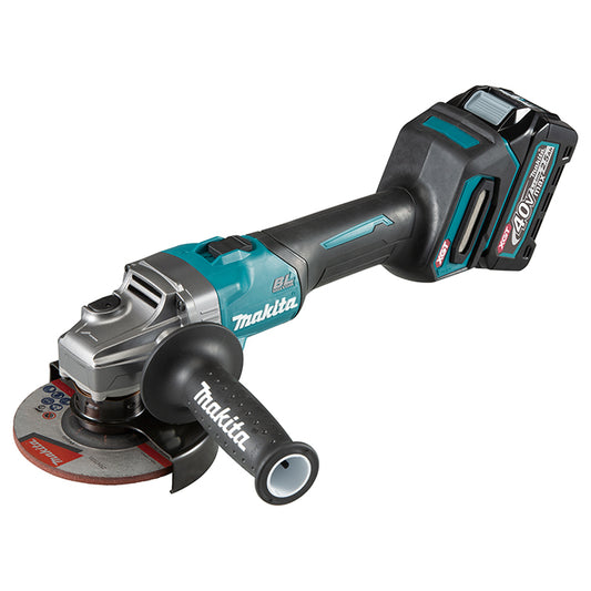 Makita GA005GM102, XGT 40V (4.0 Ah) MAX Li-Ion Brushless 5” Angle Grinder Kit (Slide Switch)