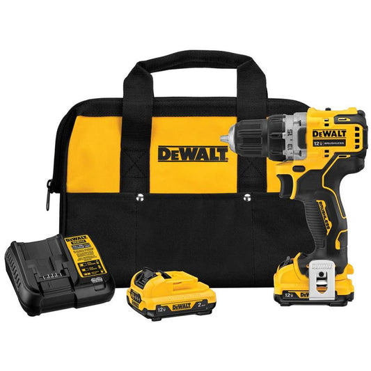 DEWALT DCD701F2, XTREME 12V MAX Brushless 3/8'' Compact Drill-Driver Kit (2.0 Ah)