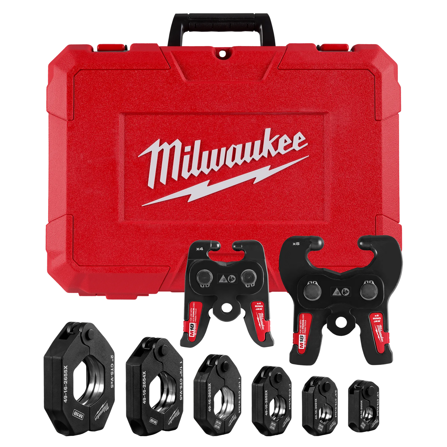 Milwaukee 49-16-2692X, 1/2" - 2" CTS-V Pivoting Press Ring Kit for M18™ FORCE LOGIC™ Press Tools