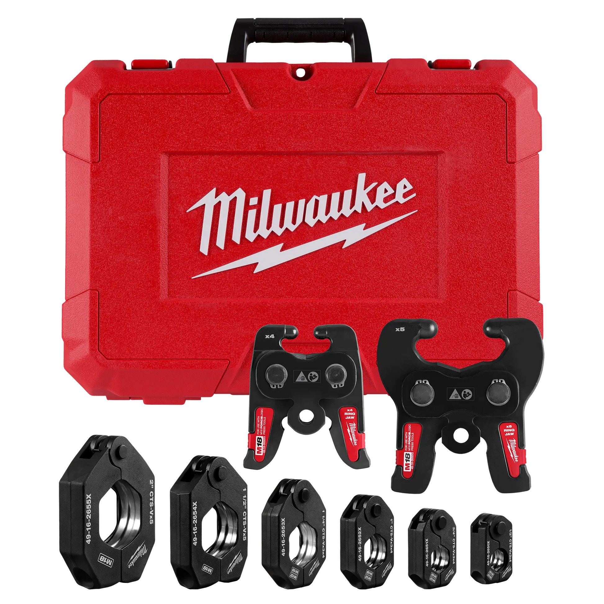 Milwaukee 49-16-2692X, 1/2" - 2" CTS-V Pivoting Press Ring Kit for M18™ FORCE LOGIC™ Press Tools