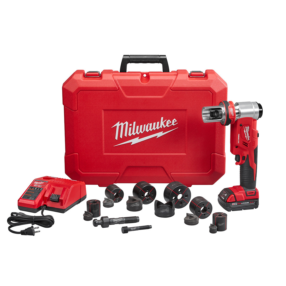 Milwaukee 2676-22, M18™ FORCE LOGIC™ 10T Knockout Tool 1/2" - 2" Kit