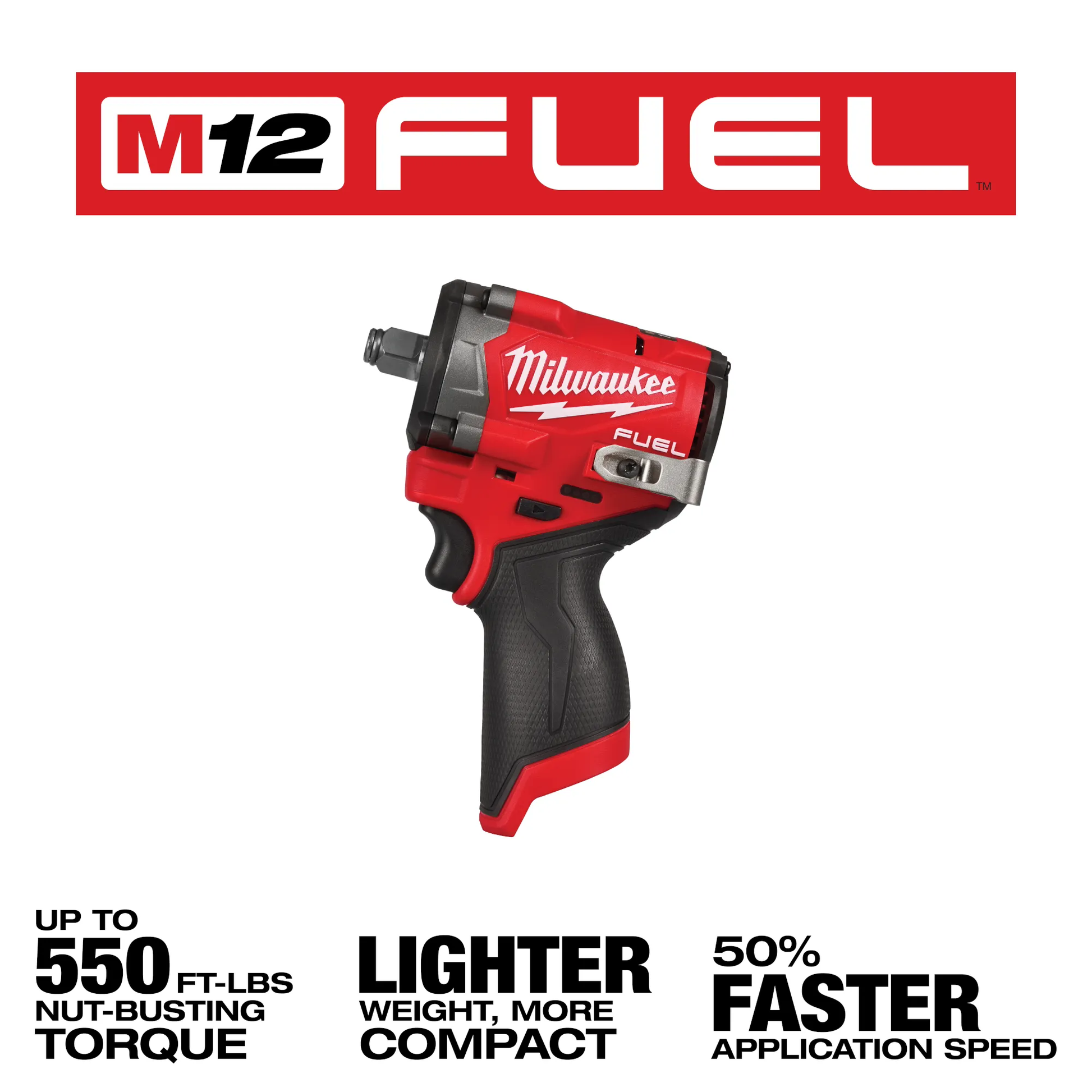 Milwaukee 2563-20, M12 FUEL™ Stubby 1/2" Impact Wrench