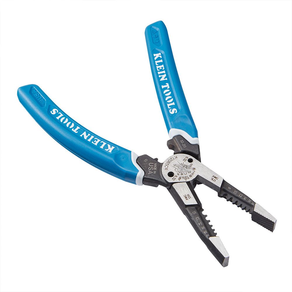 Klein Tools K12065CR, Klein-Kurve® Heavy-Duty Wire Stripper / Cutter / Crimper Multi Tool, 8-20 AWG