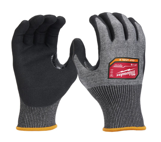 Milwaukee 48-73-7020B, 12 Pair Cut Level 8 High-Dexterity Nitrile Dipped Gloves - S