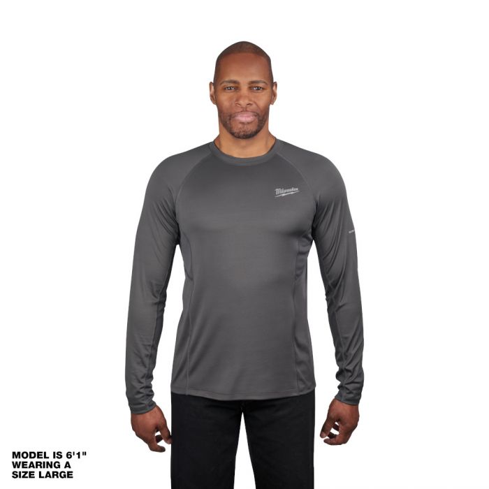 Milwaukee 402G-XL, Men's X-Large Gray WORKSKIN Midweight Performance Long Sleeve Base Layer Shirt (Discontinued)