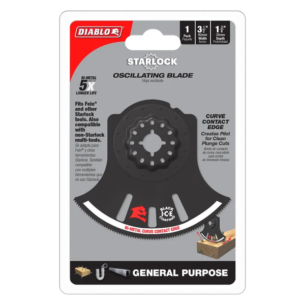 Diablo DOS350RBGP, 3-1/2" Demo Demon™ Starlock Bi-Metal Oscillating Blade for General Purpose Cuts