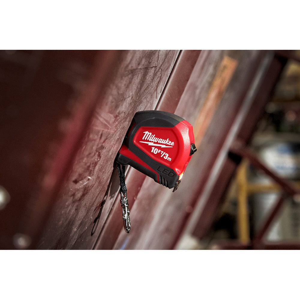 Milwaukee 48-22-6601, 10'/3m Keychain Tape Measure with LED