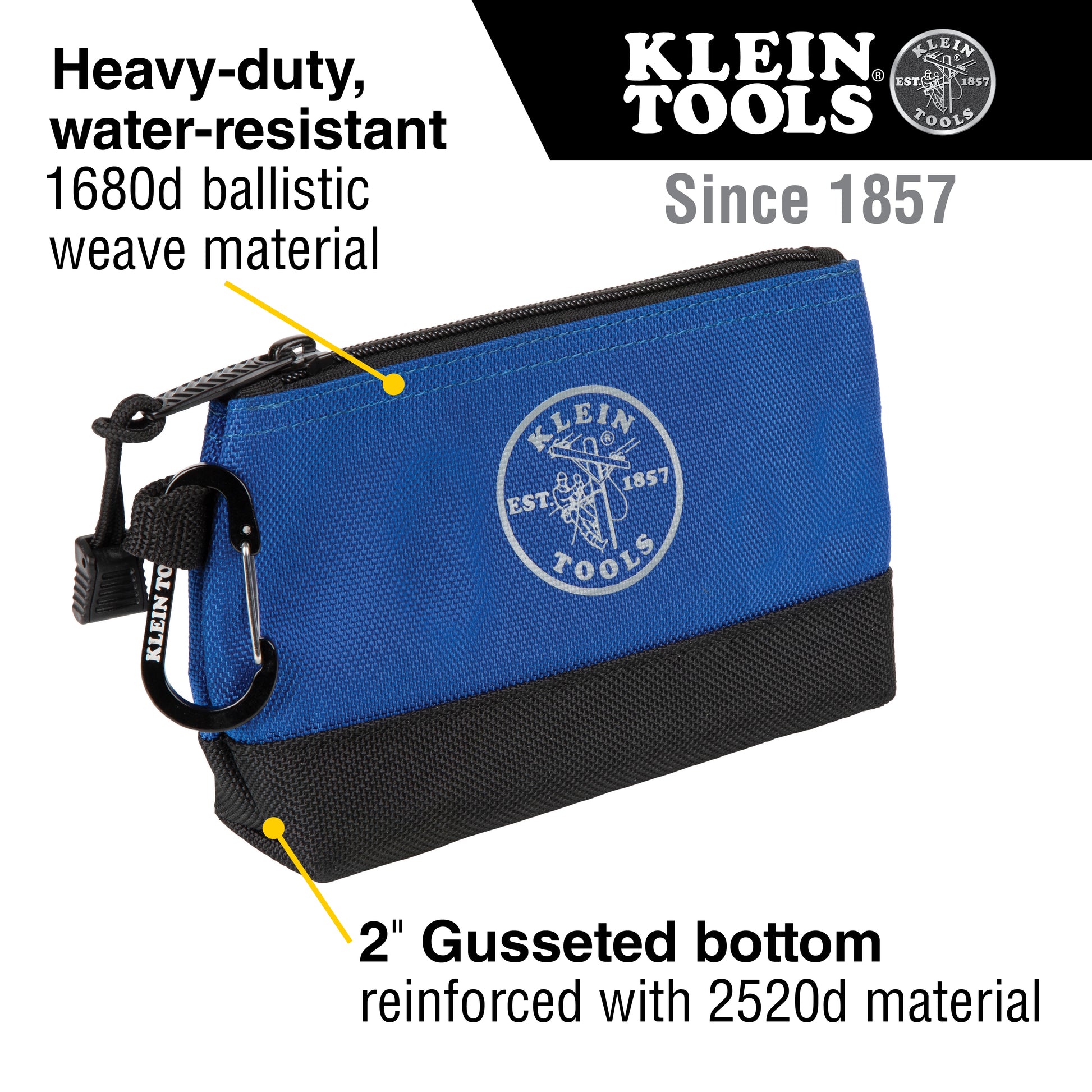 Klein Tools 55559, Stand-up Zipper Bags, 2 pack (1 gray and 1 blue bag)