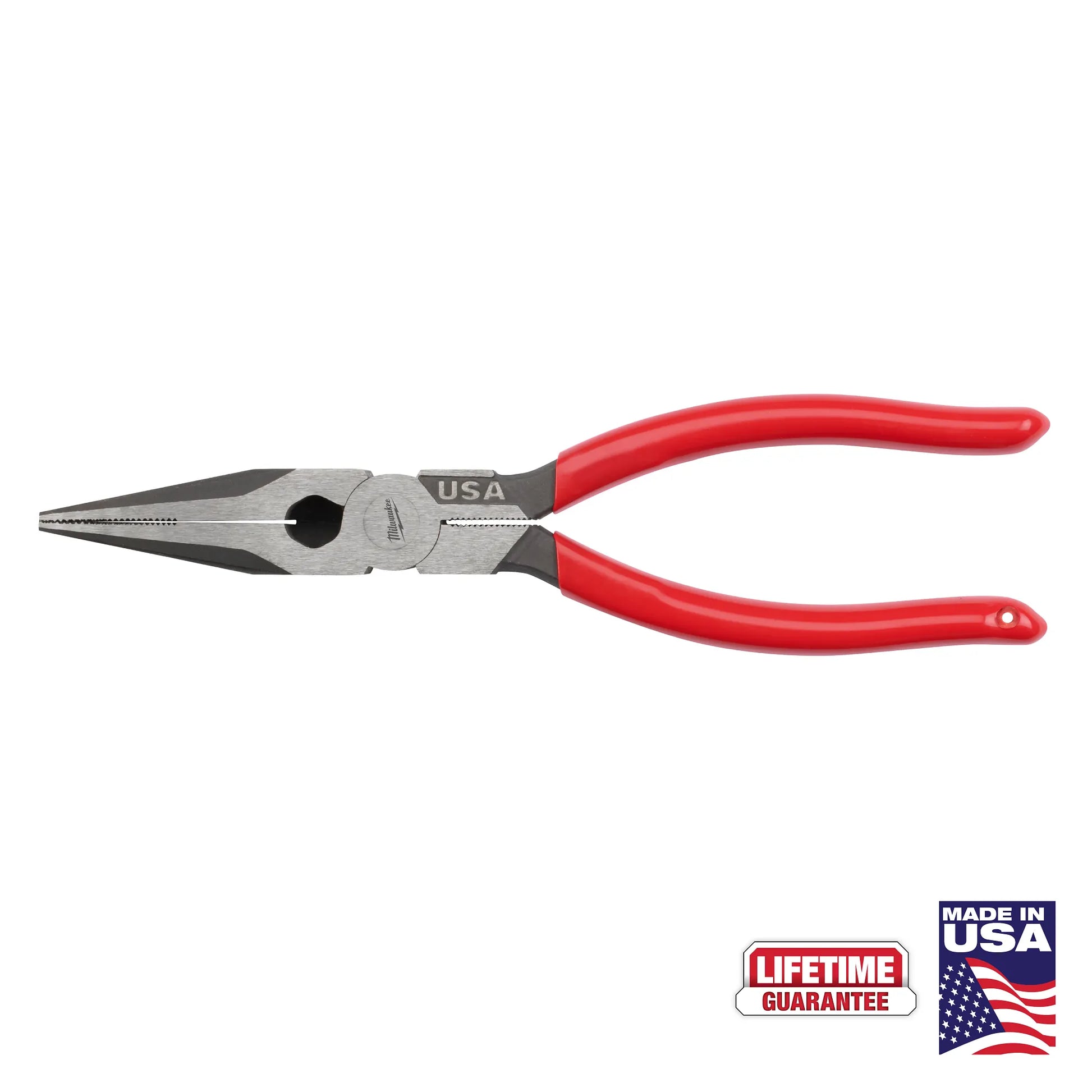 Milwaukee MT505, 8" Long Nose Dipped Grip Pliers (USA)