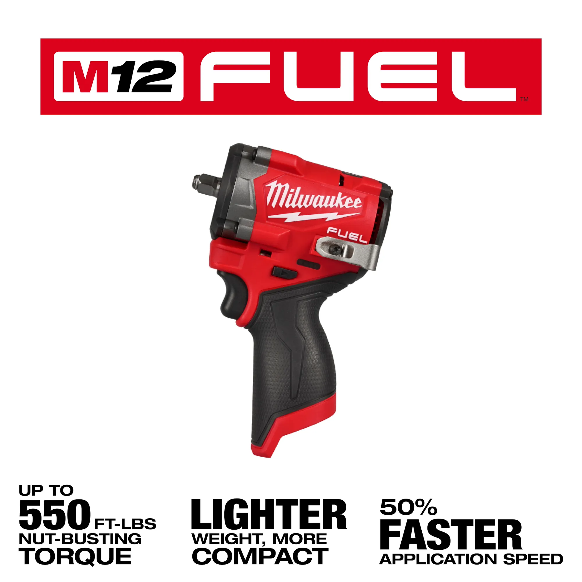 Milwaukee 2562-20, M12 FUEL™ Stubby 3/8" Impact Wrench