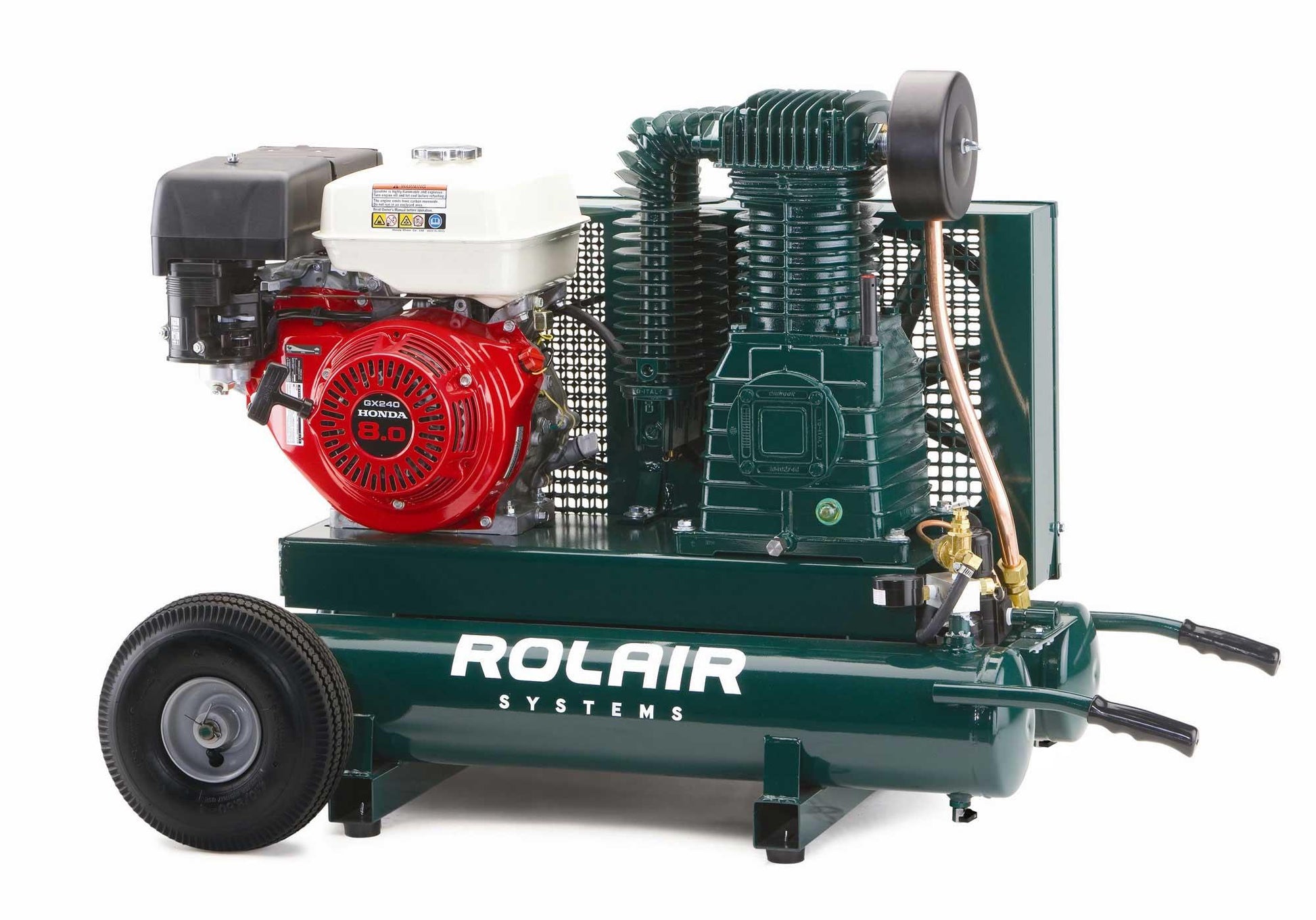 ROLAIR 8422HK30, 9HP (270cc) Honda, 20.1 CFM@90PSI, 9 Gall Twin Tank Gas Powered Compressor