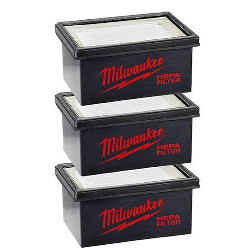 Milwaukee 49-90-2306, HAMMERVAC 3-Pack HEPA Filters (For 2306-20)