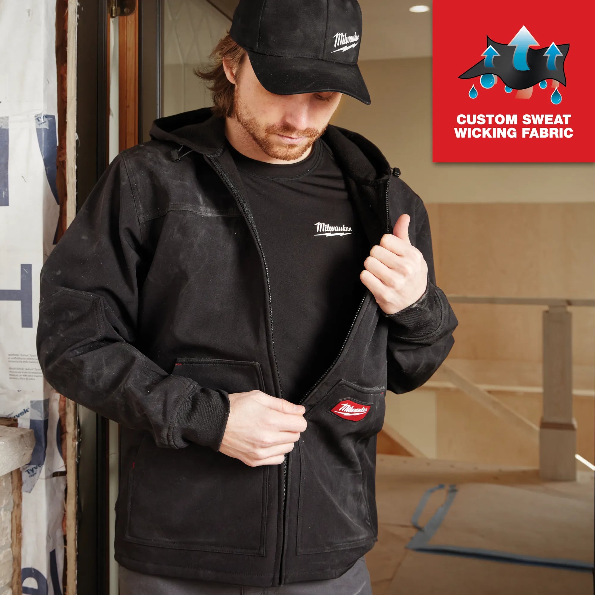 Milwaukee 403B WORKSKIN™ Crew Neck Baselayer Black 