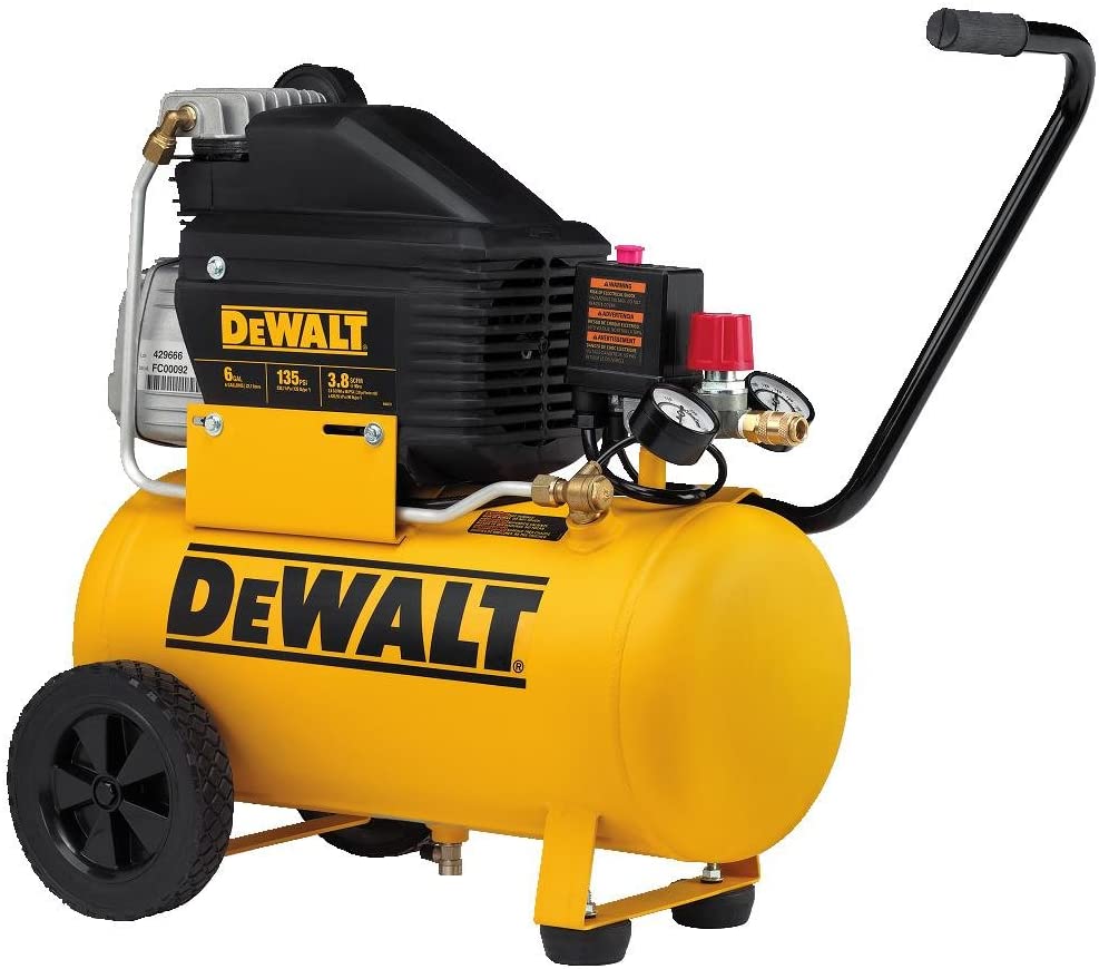 DEWALT D55166, 6 Gallon, 135 MAX PSI, Horizontal Compressor