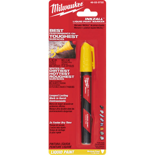 Milwaukee 48-22-3722, INKZALL Yellow Paint Marker (carded)