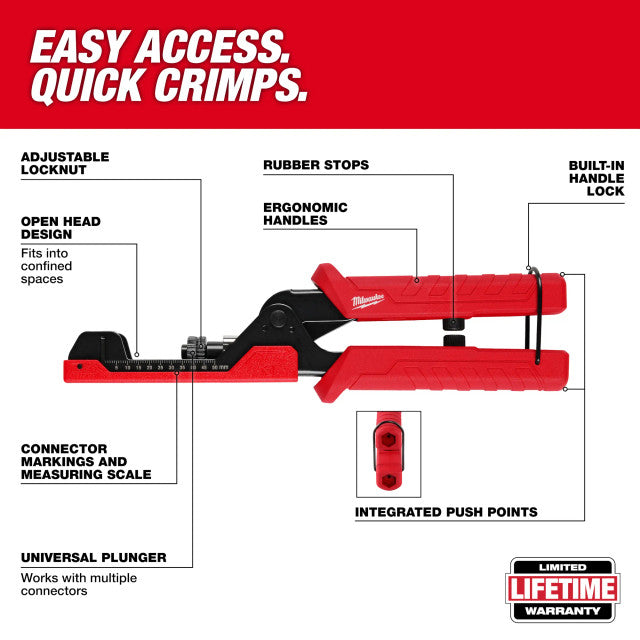 Milwaukee 48-22-3073, Extended Reach Compression Coax Crimper