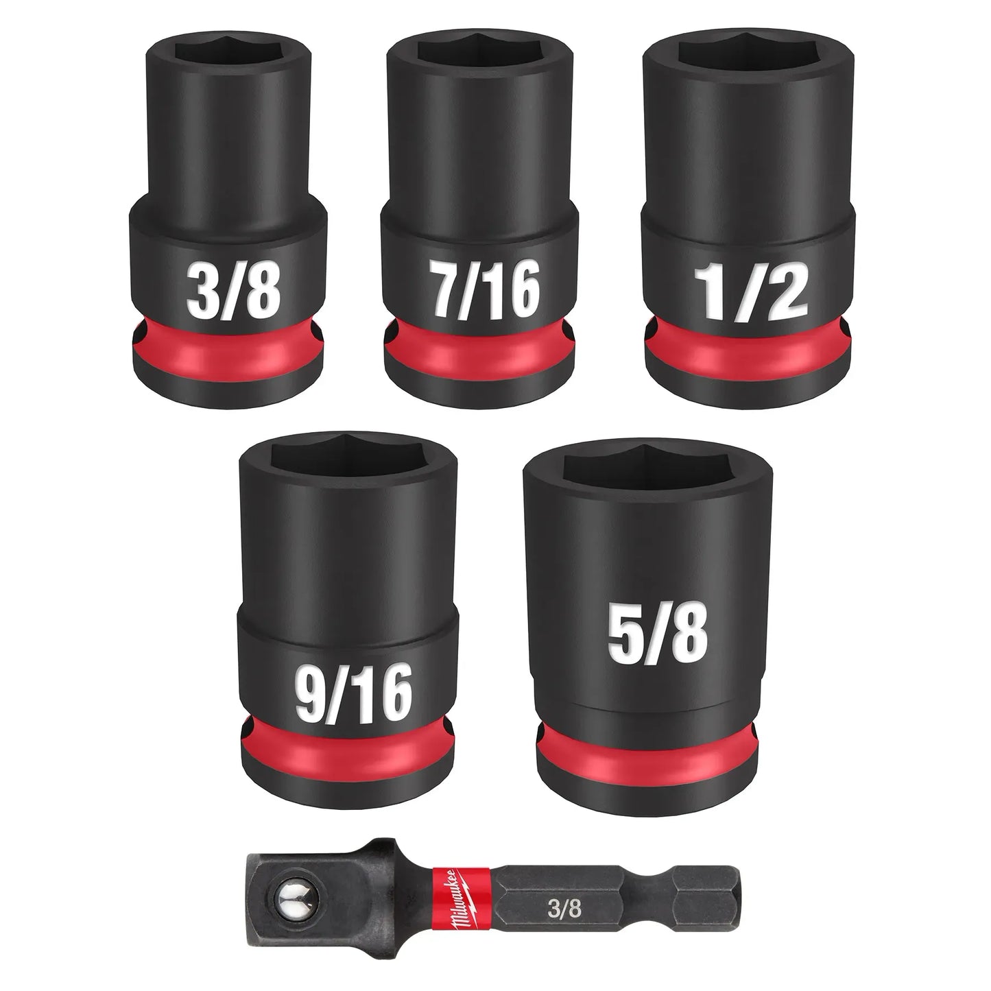 Milwaukee 49-66-7035, 6PC SHOCKWAVE Impact Duty™ 3/8" Drive SAE Standard Socket Set