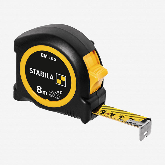 Stabila 30826, BM100 Pocket Tape 8m, 26ft Cm+inch