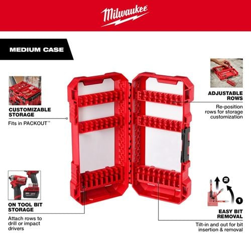 Milwaukee 48-32-9921, Customizable Medium Case for Impact Driver Accessories