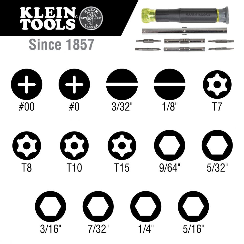 Klein Tools 32314, 14-in-1 Precision Screwdriver/ Nut Driver