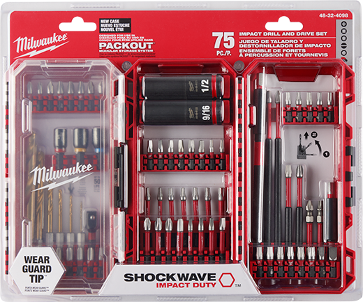 Milwaukee 48-32-4098, SHOCKWAVE Impact Duty™ Drill, Drive & Fasten Set – 75PC