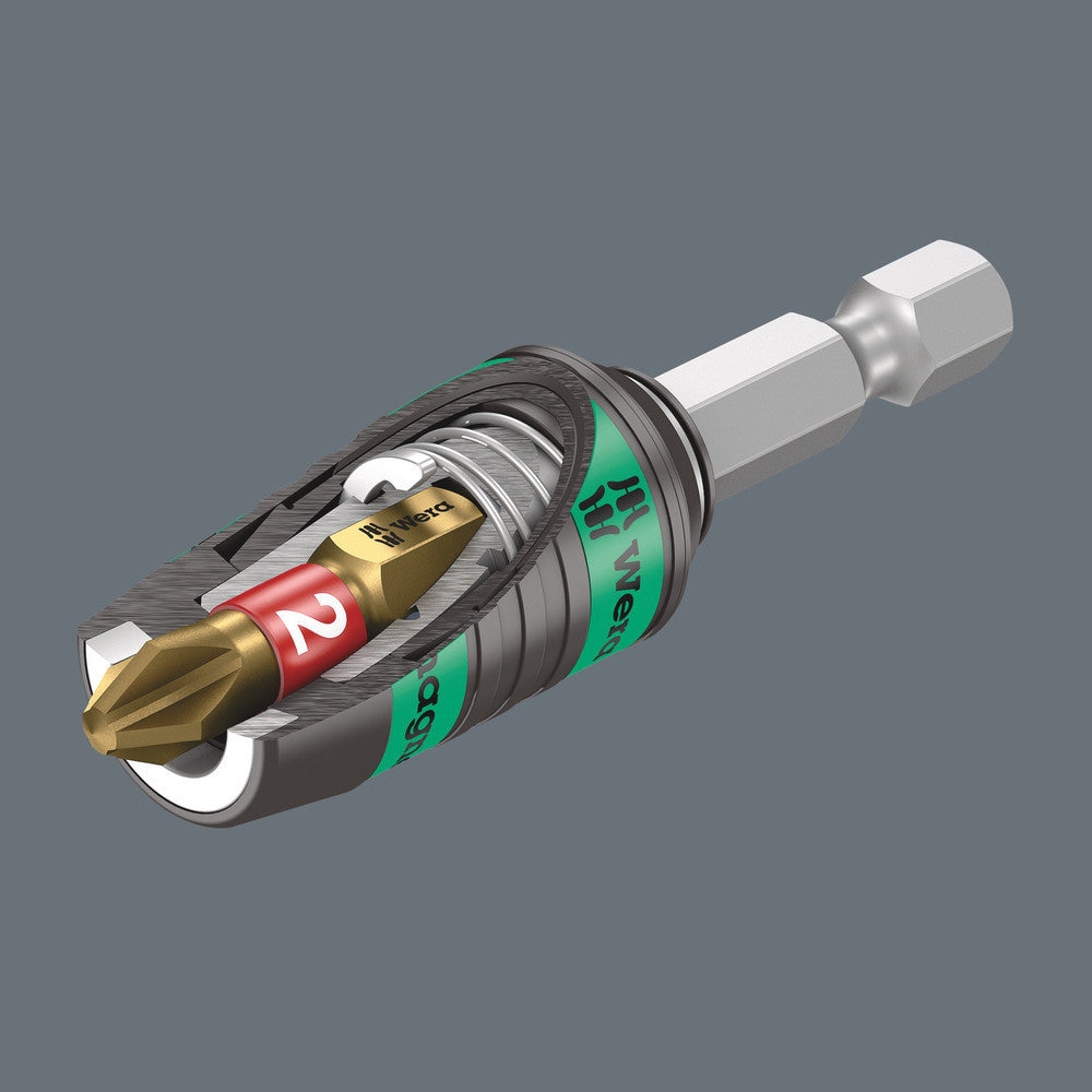 Wera 05073511001, 887/4 RR SB RAPIDAPTOR UNIVERSAL BIT HOLDER WITH RING MAGNET, 1/4" X 57 MM