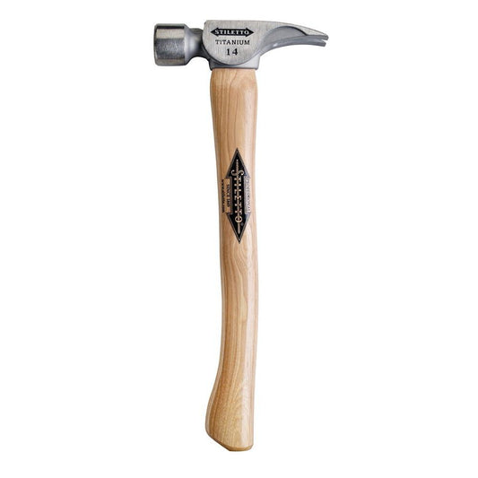 Stiletto TI14MC, 14oz Titanium Milled Face Curved Hickory Handle Hammer