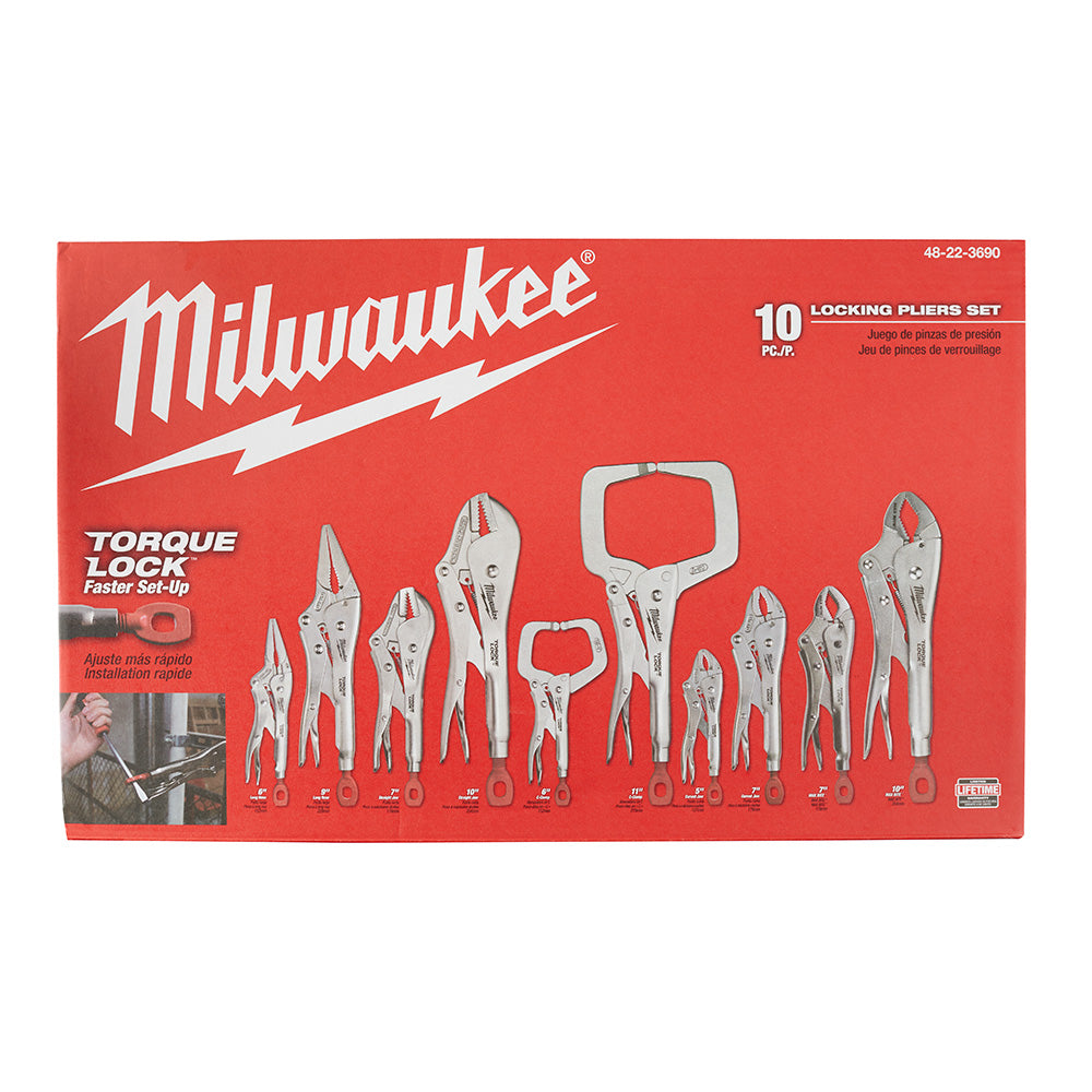 Milwaukee 48-22-3690, 10 pc Torque Lock Locking Pliers Set