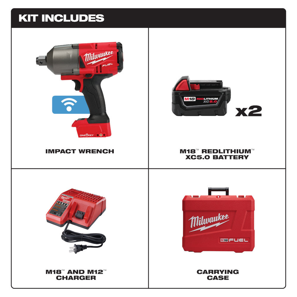 Milwaukee 2864-22, M18 FUEL 3/4" High Torque Impact Wrench Friction Ring Kit w/ONE-KEY