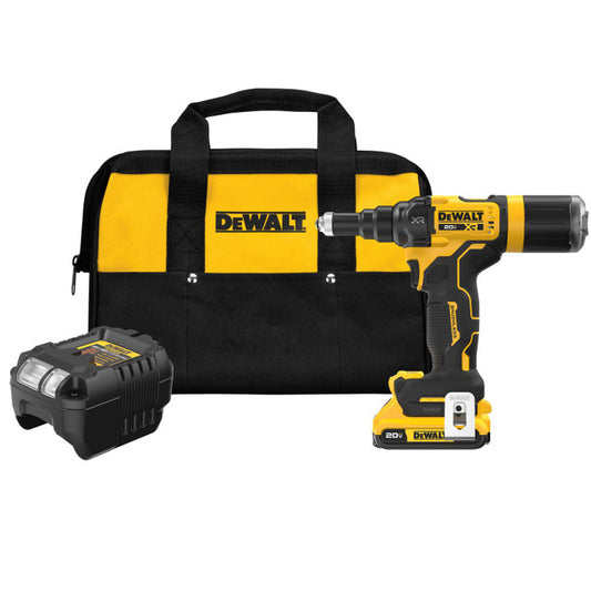 DEWALT DCF403D1, 20V MAX* XR® Brushless Cordless 3/16" Rivet Tool Kit