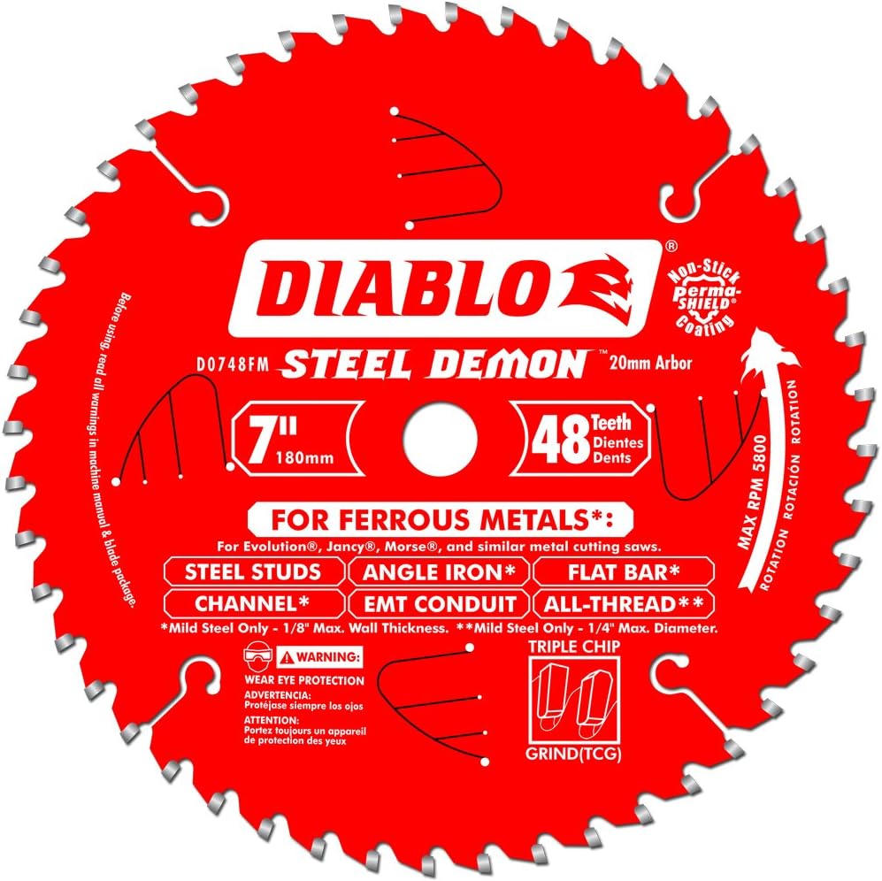 Diablo D0748CFM, 7" x 48 Tooth Steel Demon Cermet II Saw Blade for Metals and Stainless Steel