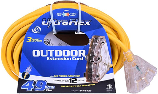 Toolway 140051, Extension Cord 15m/50' SJTW 12/3 3-Outlet