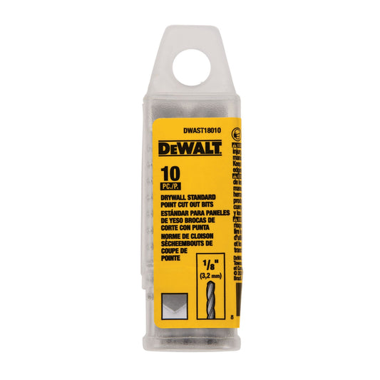 DEWALT DWAST18010, 1/8'' Drywall Standard Cut Out Bit (10/pkg)