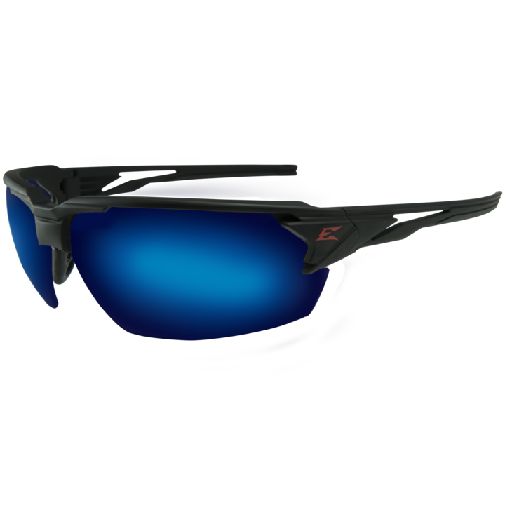 Edge Eyewear XPAP418, Pumori - Black Frame/Aqua Precision Blue Mirror Lenses