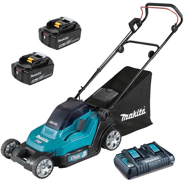 Makita DLM432CT2, 18V x 2 LXT 17" Lawn Mower Kit (5.0 Ah X2)