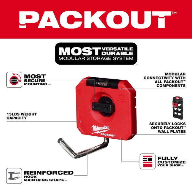 Milwaukee 48-22-8328, PACKOUT™ 4" Single Straight Hook