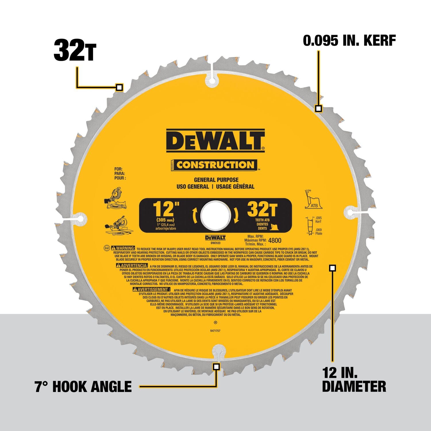 DEWALT DW3128P5, Construction 12'' Combo Pack (DW3128 & DW3123)