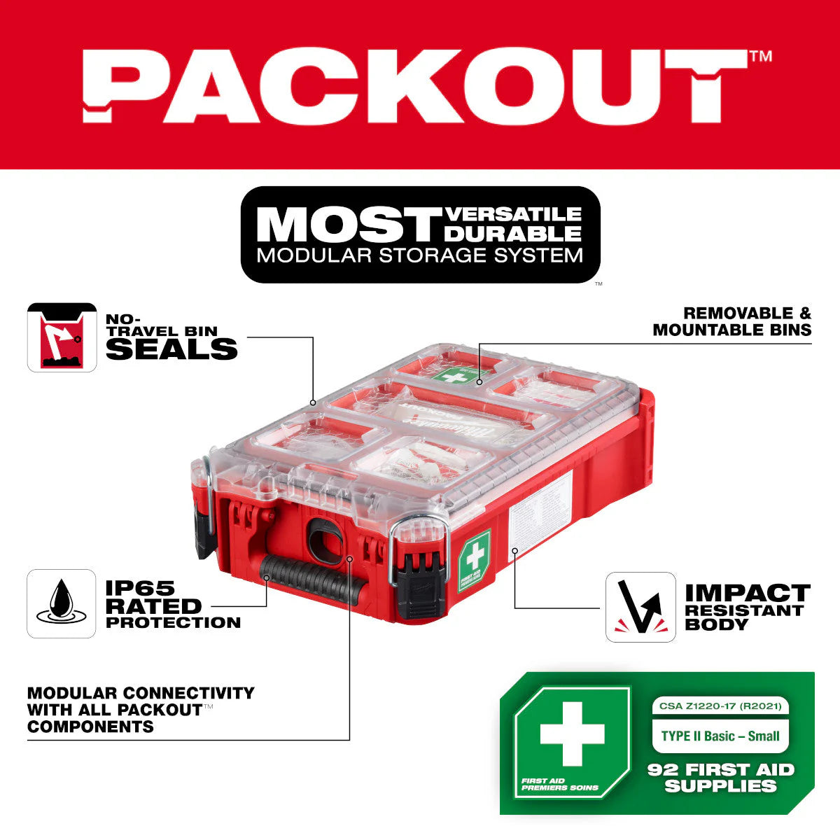 Milwaukee 48-73-8435N, PACKOUT™ First Aid Kit TYPE II
