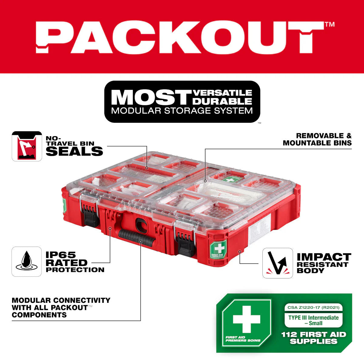 Milwaukee 48-73-8430N, PACKOUT™ First Aid Kit TYPE III
