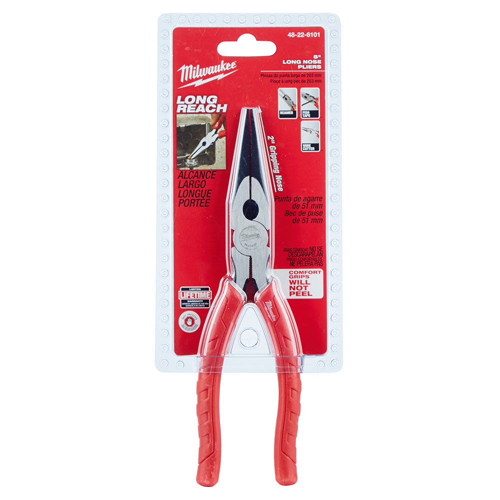 Milwaukee 48-22-6101, 8" Long Nose Pliers