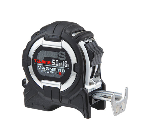 Tajima GS-SC16/5MBW, GS-LOCK, 16ft/5m x 1in strong tape & MAGNETIC POWER x 2 with COMPATIBLE CLIP