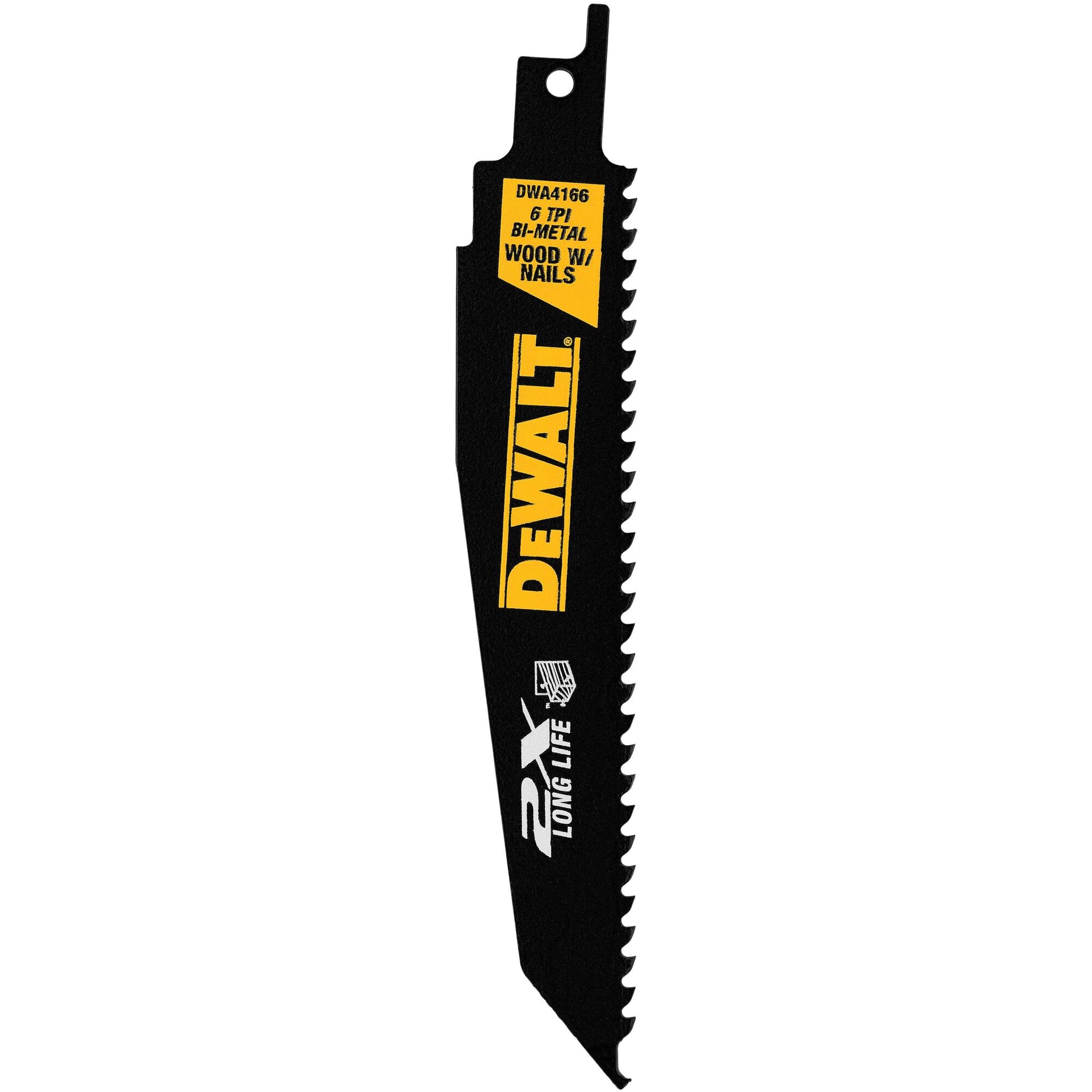 DEWALT DWA4166B, 6'' 6TPI 2X Reciprocating Saw Blade (sold/ea)