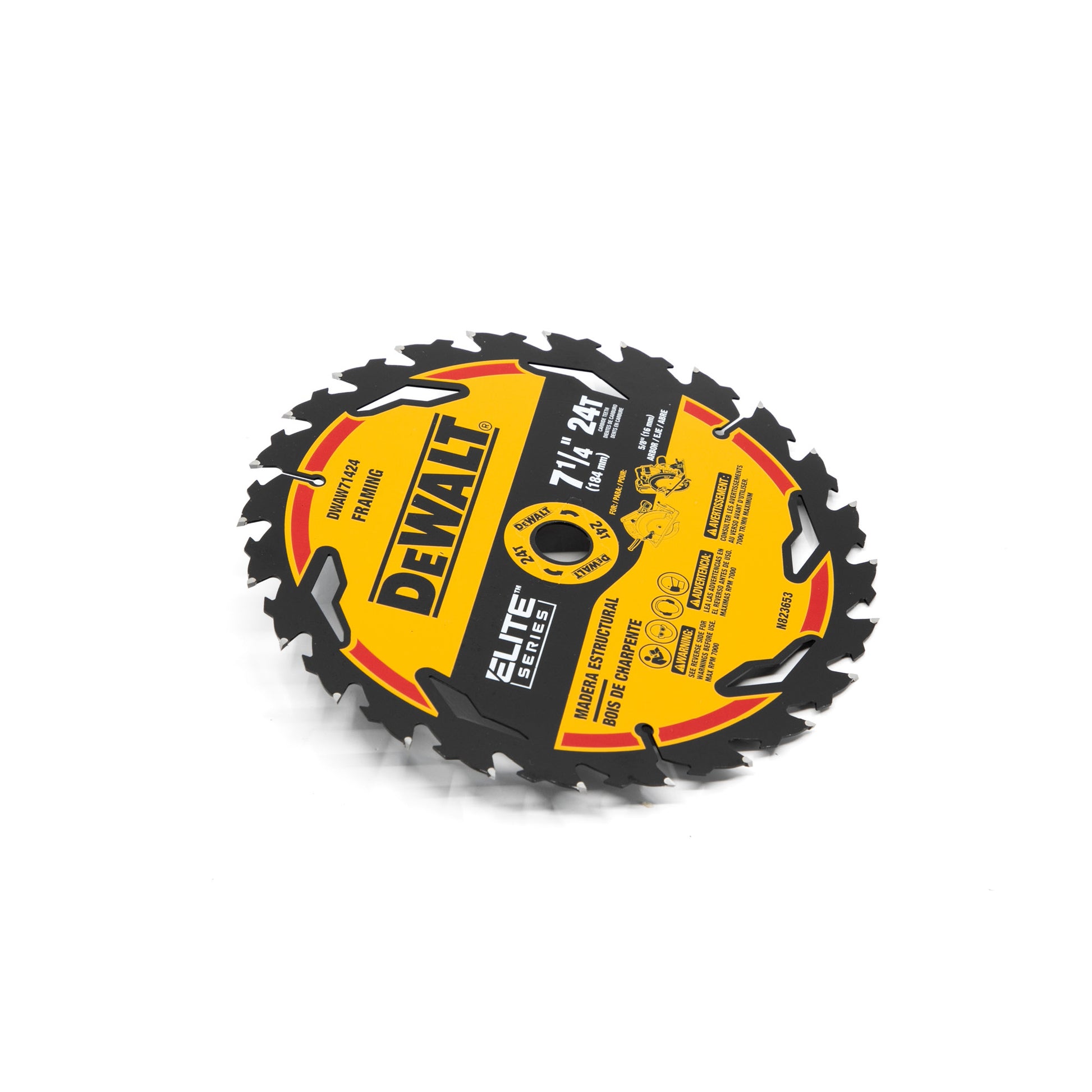 DEWALT DWAW71424, DEWALT ELITE SERIES™ 7-1/4" Circular Saw Blade 24 Tooth