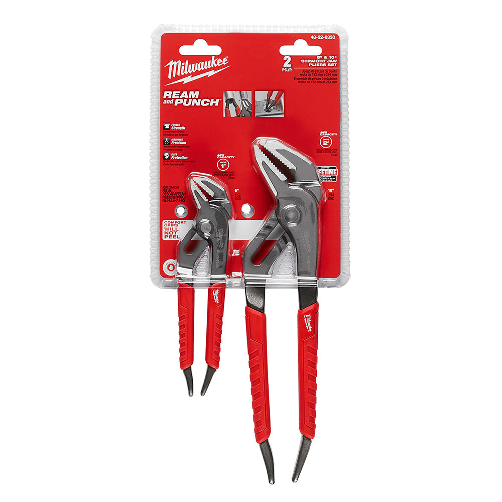 Milwaukee 48-22-6330, 6" & 10" Straight Jaw Pliers Set